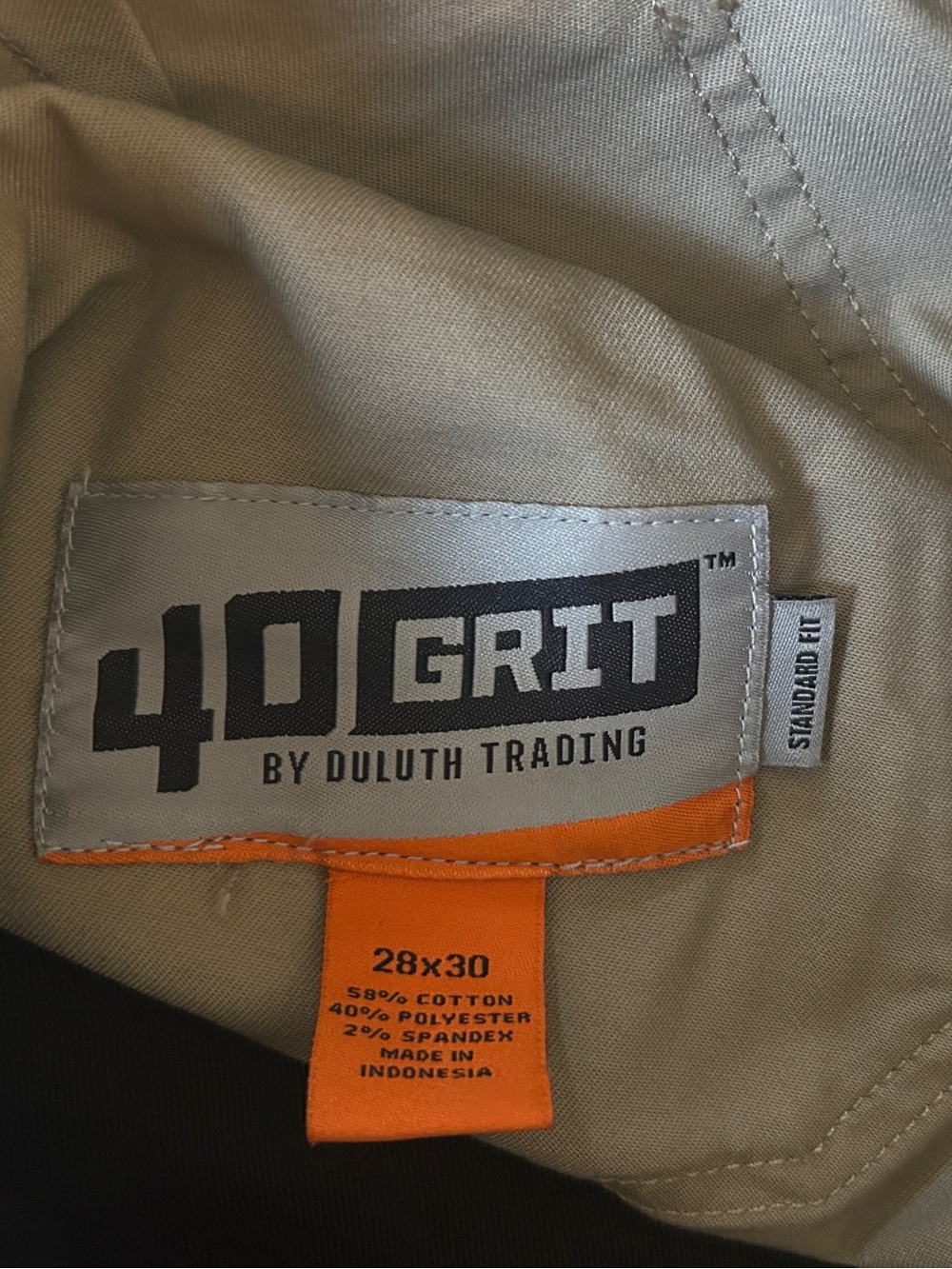 NWT Duluth 40 Grit Flex Twill Carpenter Pants Work Pants Relaxed Fit 28x30 Tan - Picture 5 of 10